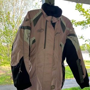 Breast cancer awareness snowmobile jacket.